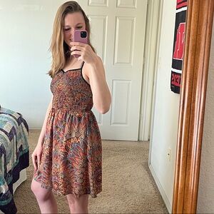 Racerback Smocked Bodice Sundress with Pockets